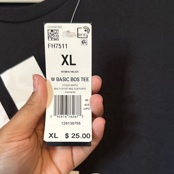 Adidas Black Tee with White Emblem - Picture 2 of 3